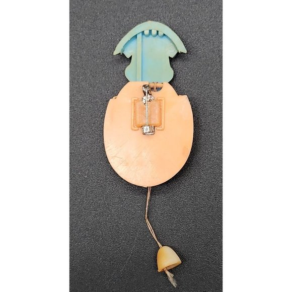 Vintage PULL CORD EASTER BUNNY & Chick Pin and  RABBIT Egg PIN - Picture 5 of 9